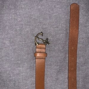 J Crew brown leather belt anchor buckle size m